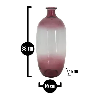 Wazon BOTELLA NAPOLES Szkło Recyklingowe Czerwony 16x38 cm (WYPRODUKOWANY W HISZPANII)